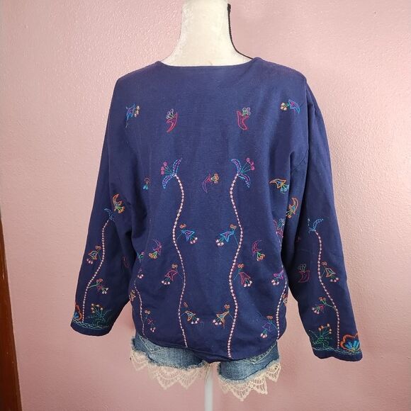 Vintage Embroidered Lightweight Linen Jacket Medium - Picture 5 of 7